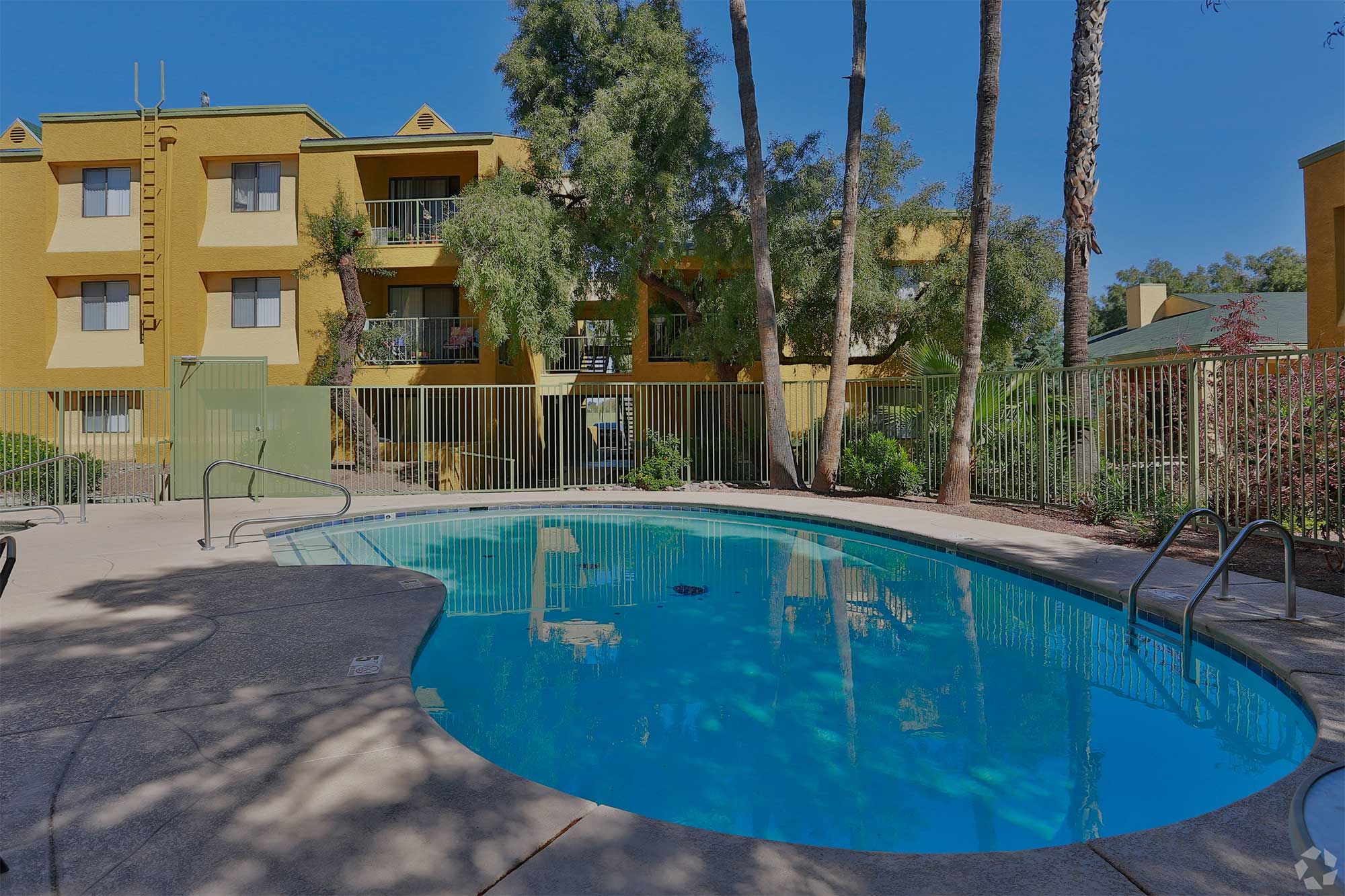 Silverado Apartments community pool and exterior in Tucson, AZ