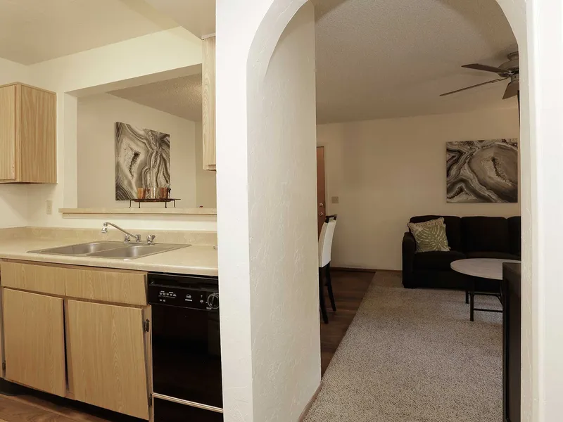 Silverado Apartments kitchen and hallway view