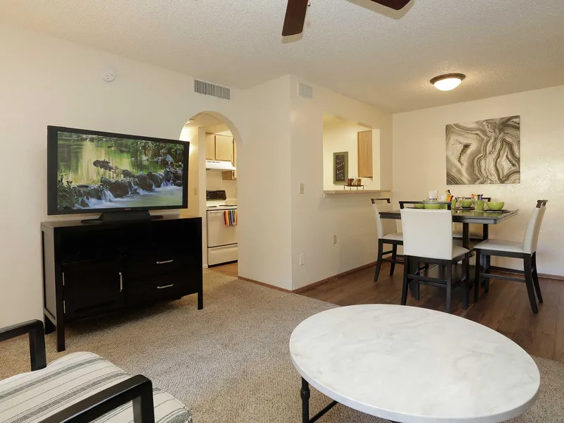 Silverado Apartments furnished living and dining room