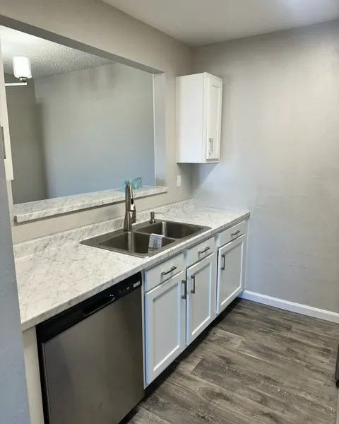 Silverado Apartments renovated kitchen view 2